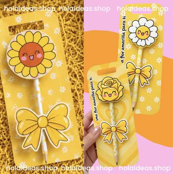 🩷 Kit de Flores Porta Lápiz