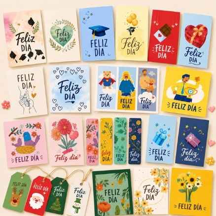 +Kit de 150 tarjetas de cumpleaños para acompañar tus regalos 💛